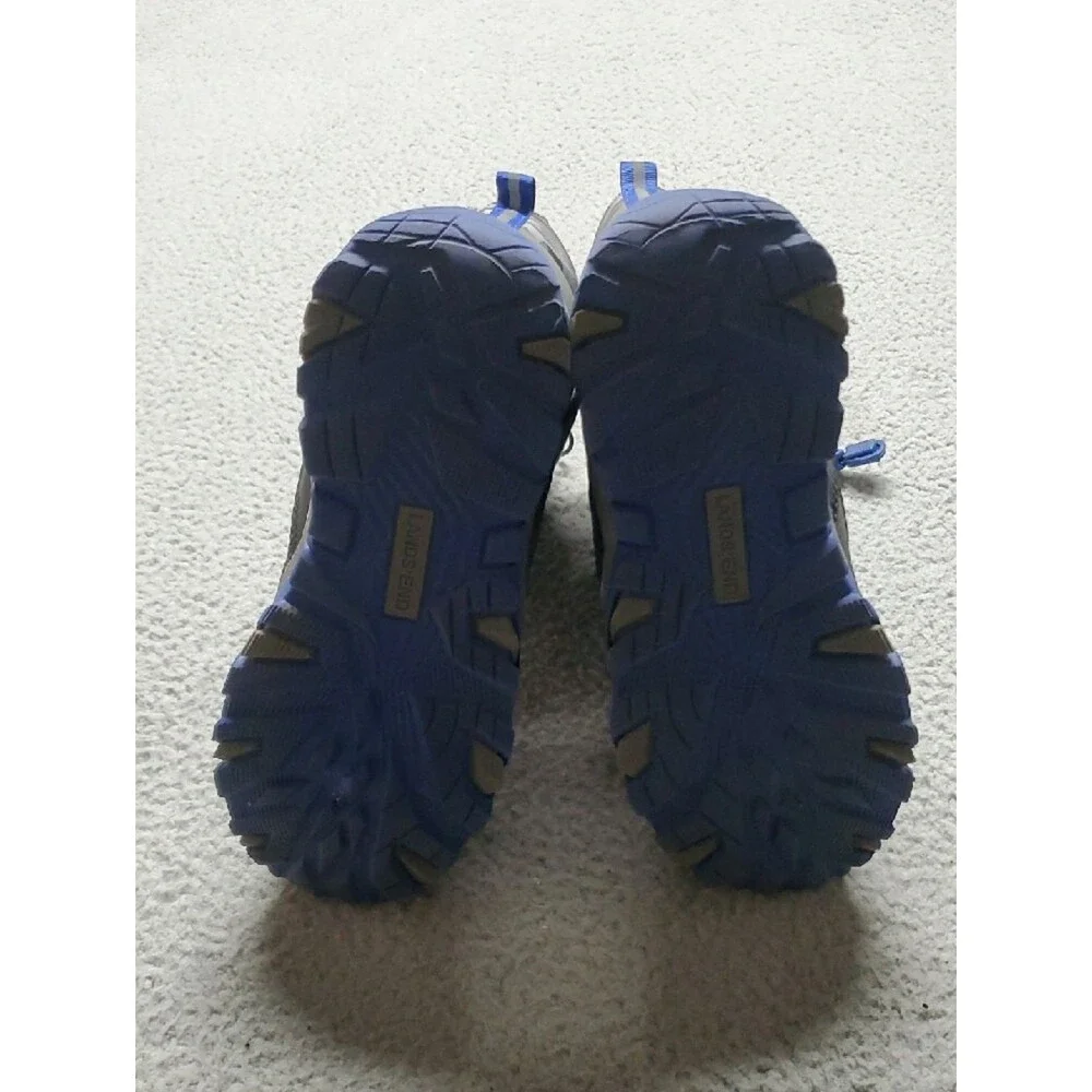 Lands' End Kids Grey Camo Winter Boots with Blue Accents